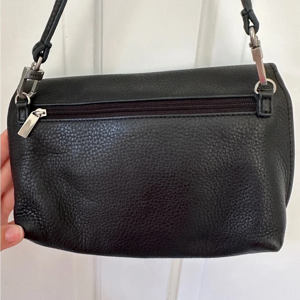LAST CHANCE! Fossil Monica Black Leather Crossbody Bag Purse with Cardholders - Picture 6 of 7